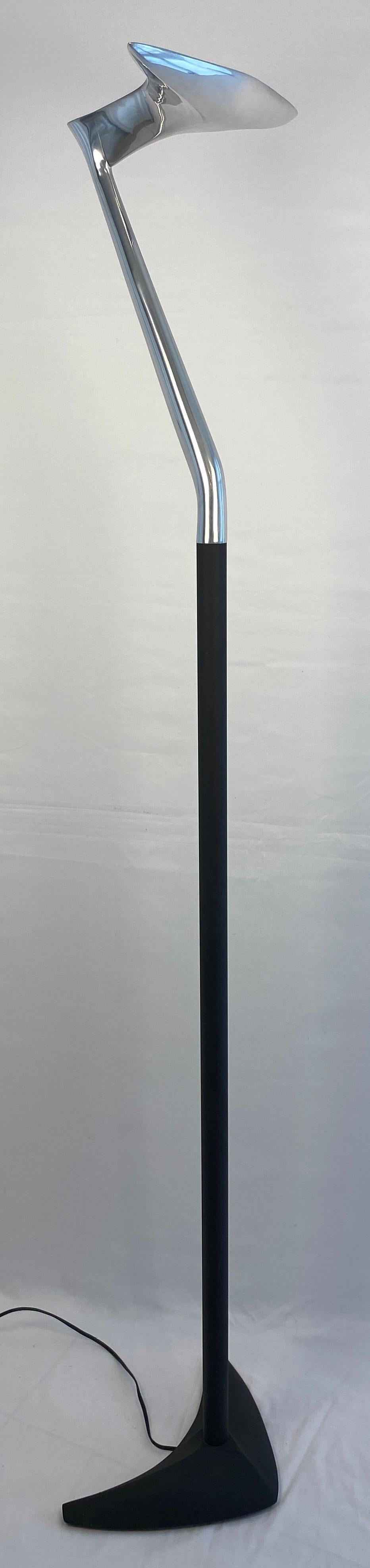 Modern French Polished Chrome Floor Lamp by LG, Paris France — detail 9