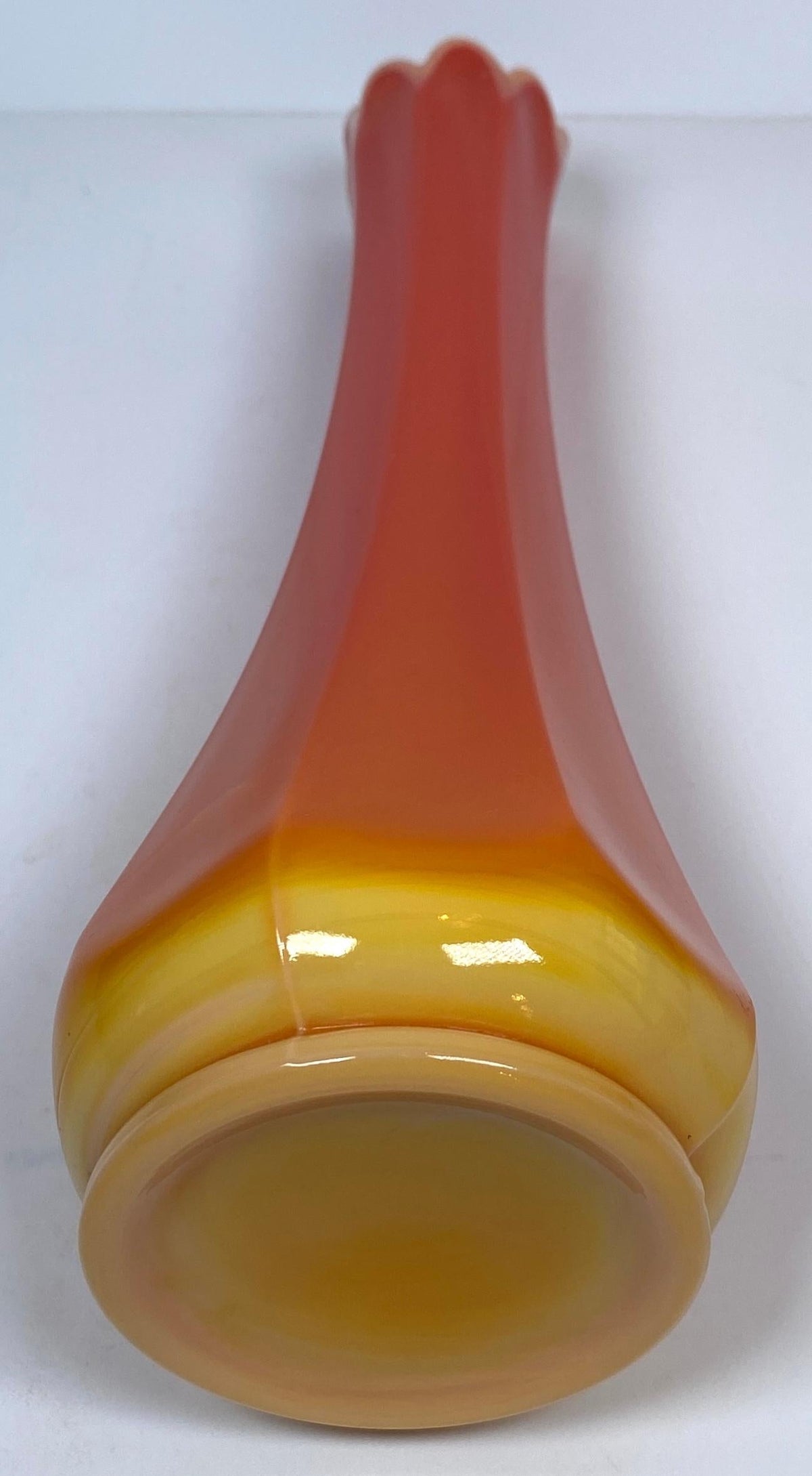 Pair of Bright Orange L.E. Smith Bittersweet Vases — detail 4