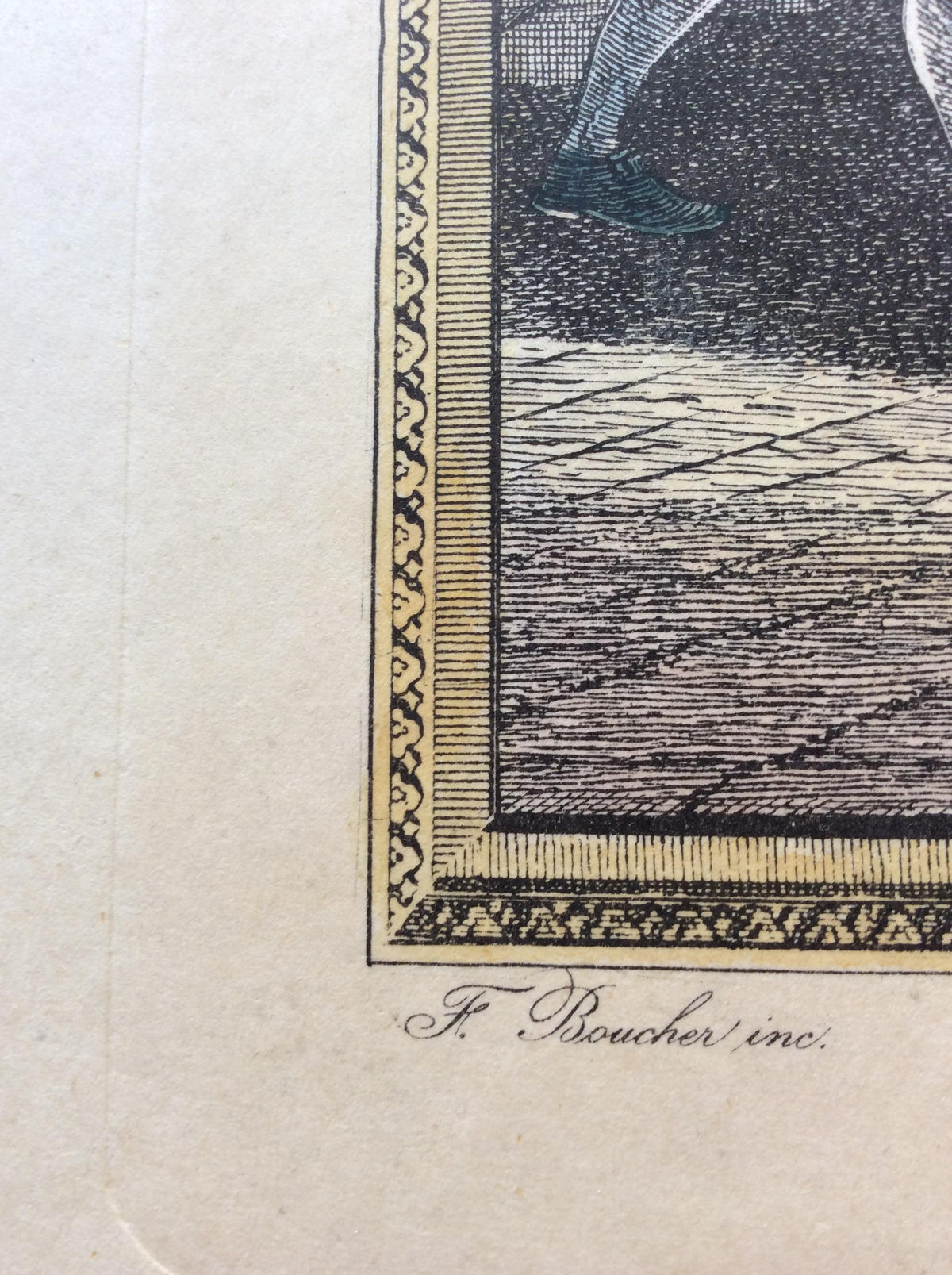 18th Century Neoclassical French Fashion Engraving Print by François Boucher — detail 5