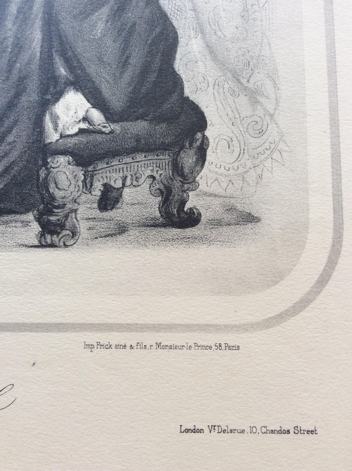 Original Early 20th Century Antique French “La Lionnel” Engraving Print — detail 4