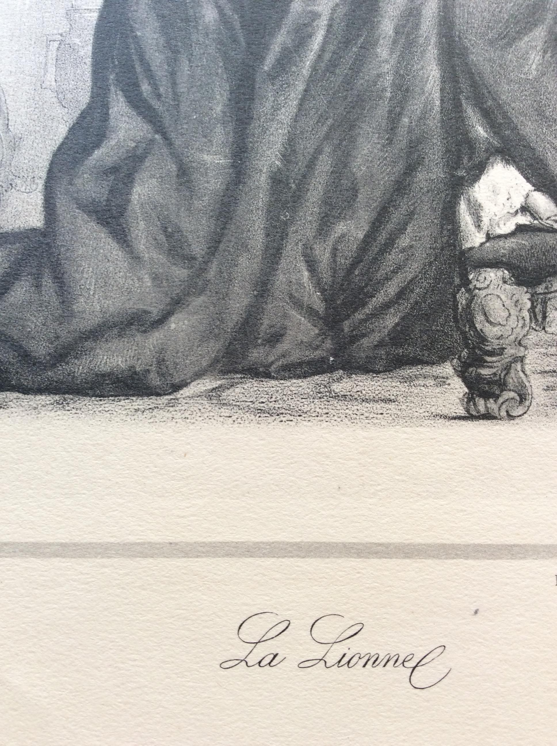 Original Early 20th Century Antique French “La Lionnel” Engraving Print — detail 2