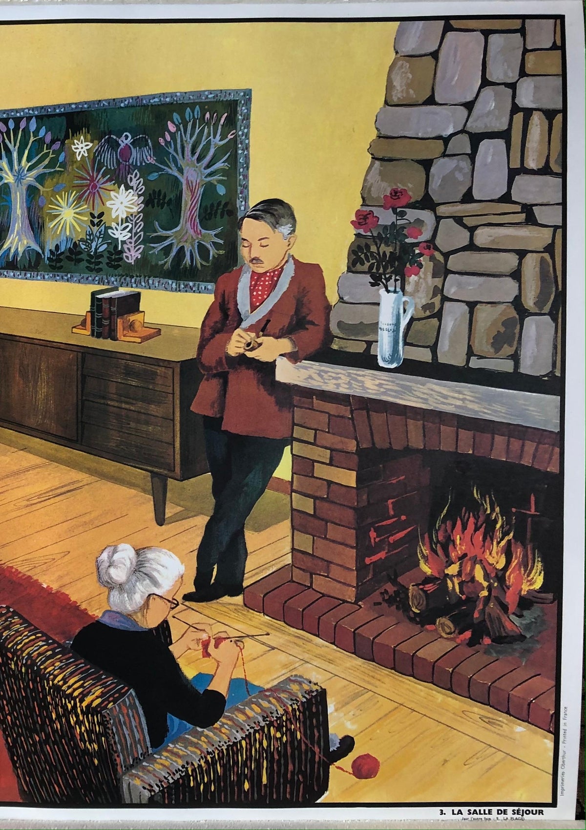 1960s School Poster by Oge-Hachette, The Beach and The Living Room — detail 5