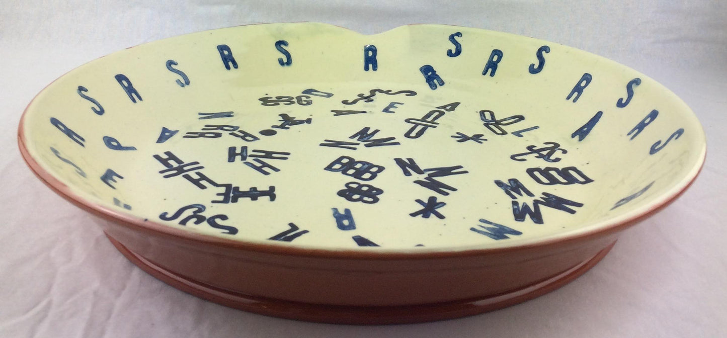 Large French Ceramic Centerpiece or Serving Dish, Signed LaCoste — detail 4