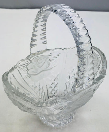 Lalique Style Crystal Candy Dish with Handle — detail 6