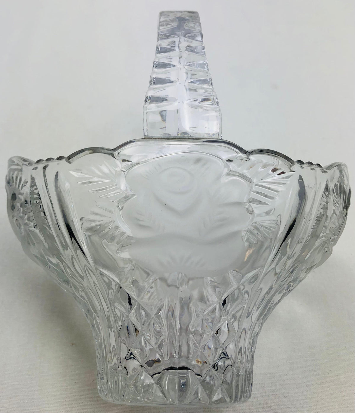 Lalique Style Crystal Candy Dish with Handle — detail 4