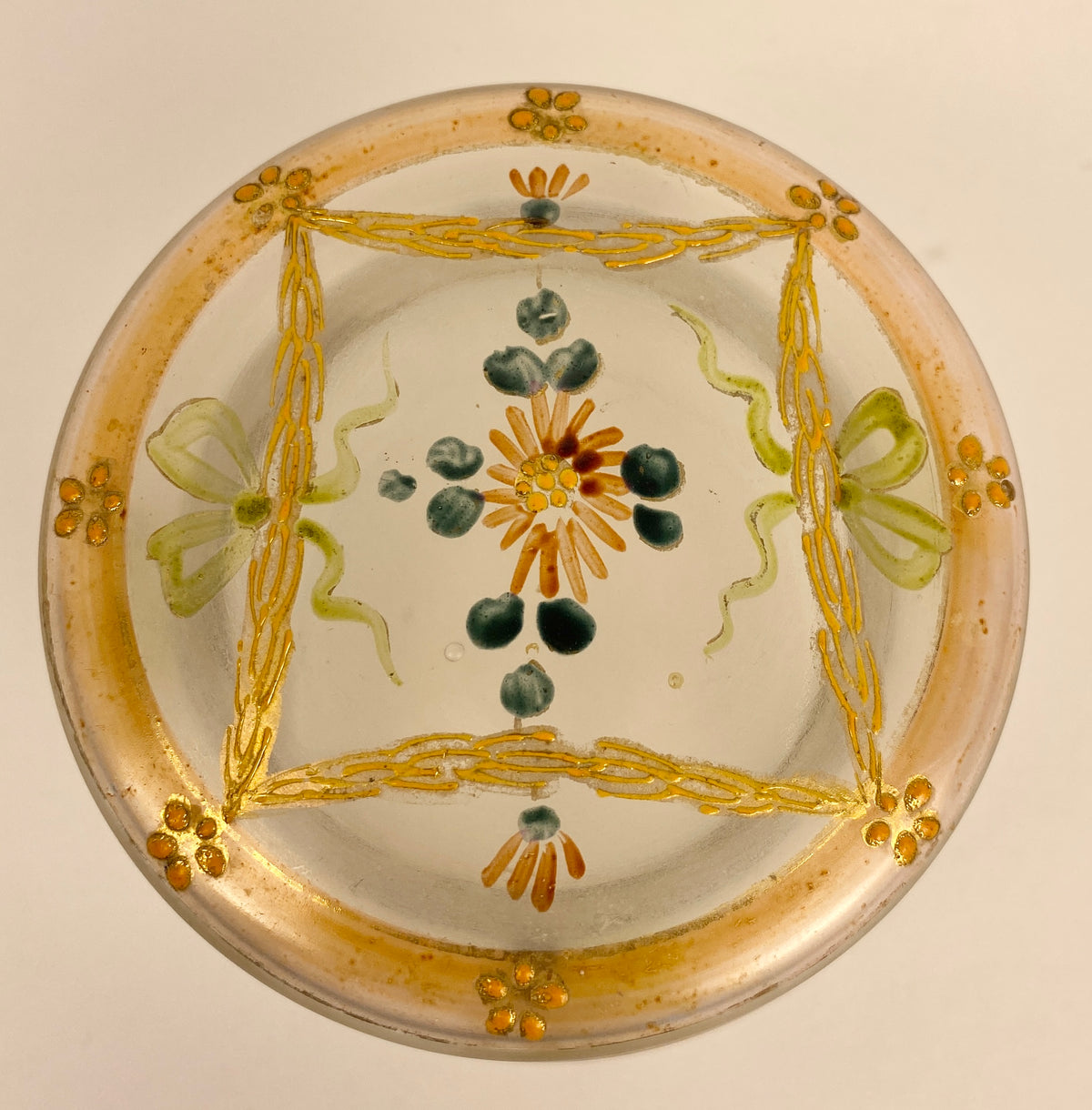 French Art Nouveau Enameled Glass Trinket or Jewelry Box by Legras — detail 4