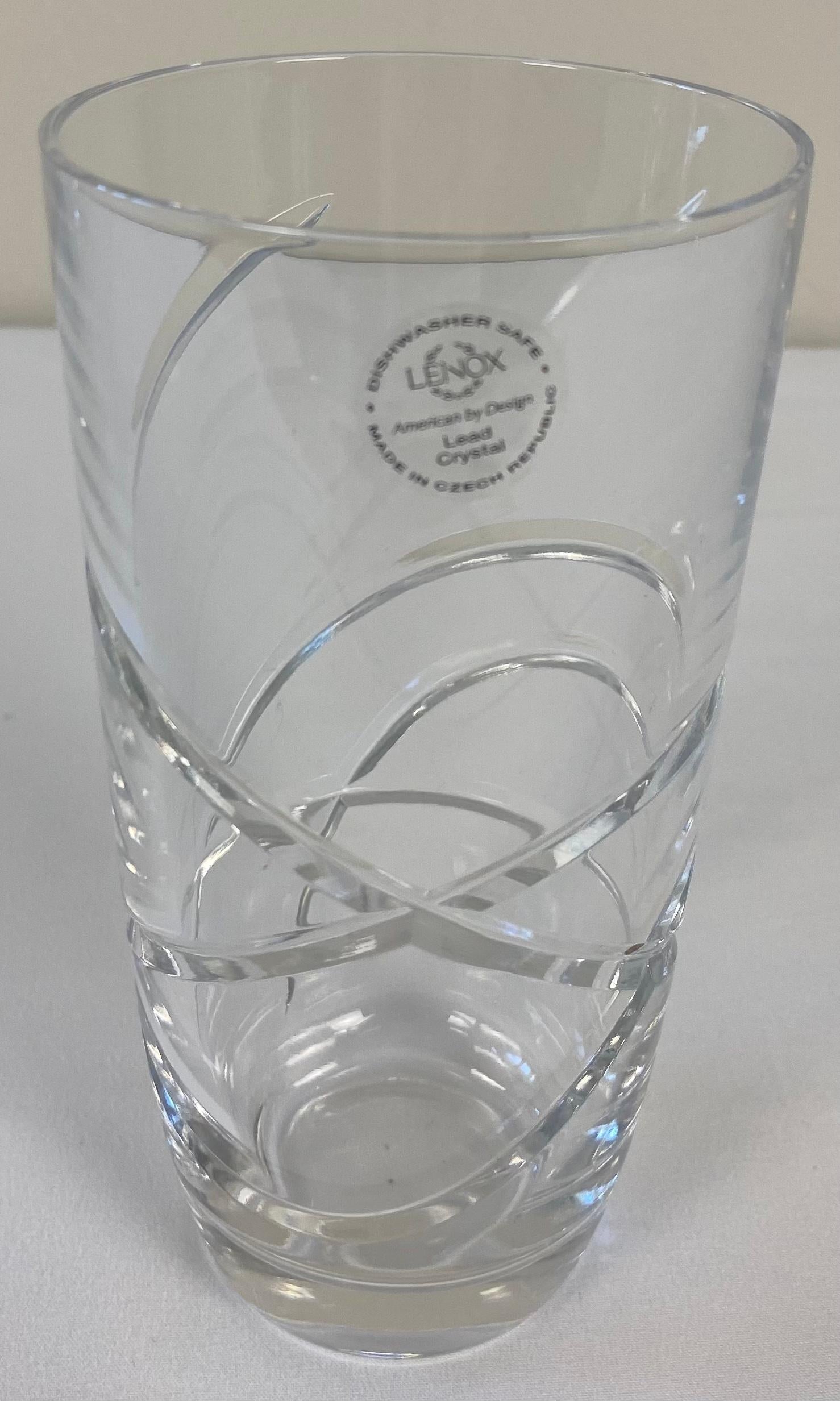 Set of 12 Cut Crystal Water Glasses by Lenox — detail 3