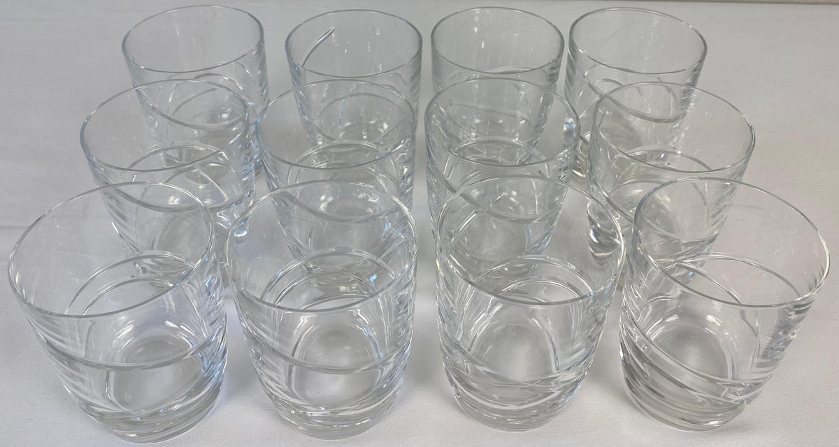 Set of 12 Cocktail Glasses by Lenox, Cut Crystal Liquor Barware — detail 2