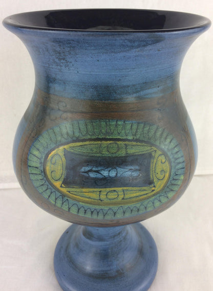 Jean de Lespinasse French Mid-Century Ceramic Vase, Blue Ceramic Vase — detail 10