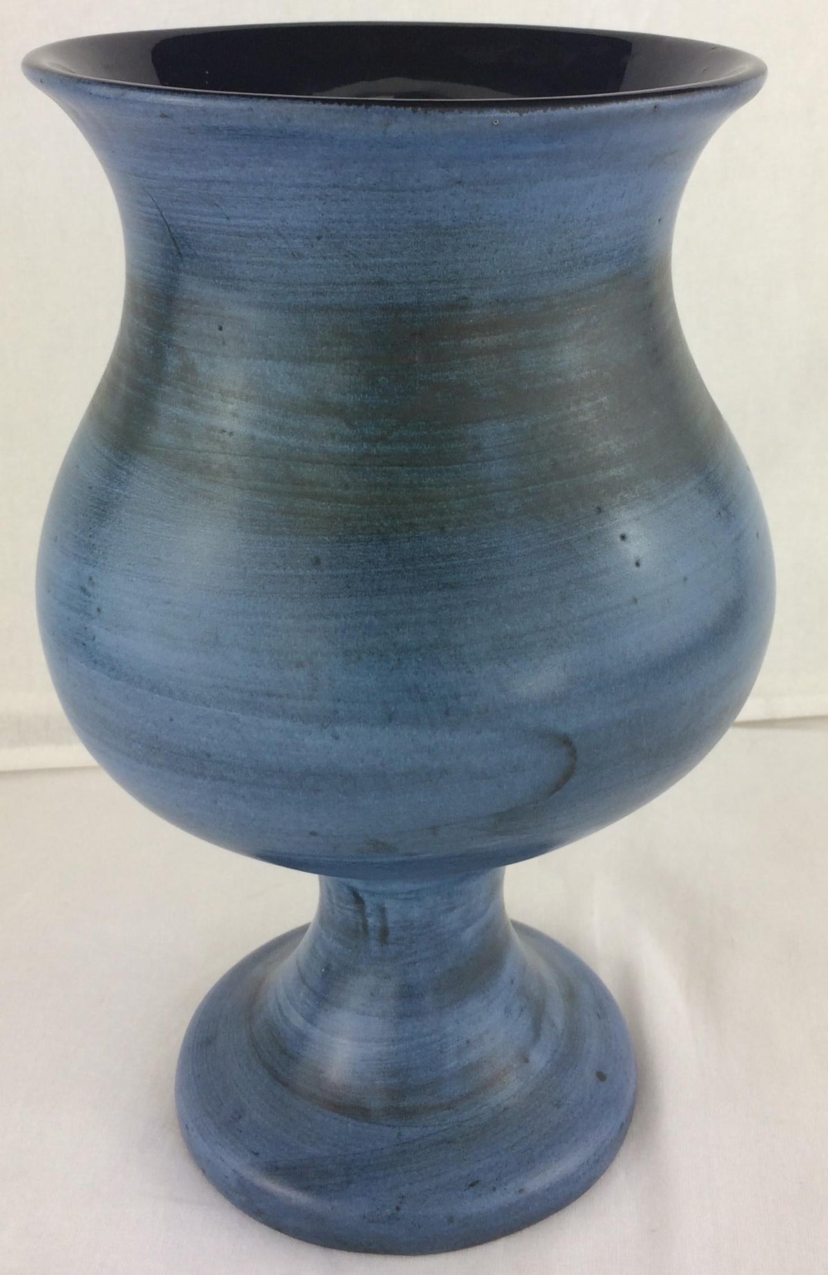 Jean de Lespinasse French Mid-Century Ceramic Vase, Blue Ceramic Vase — detail 3