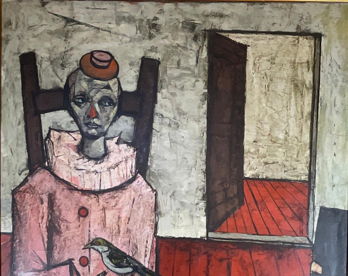Charles Levier Painting "Clown Avec Un Oiseau" — detail 5