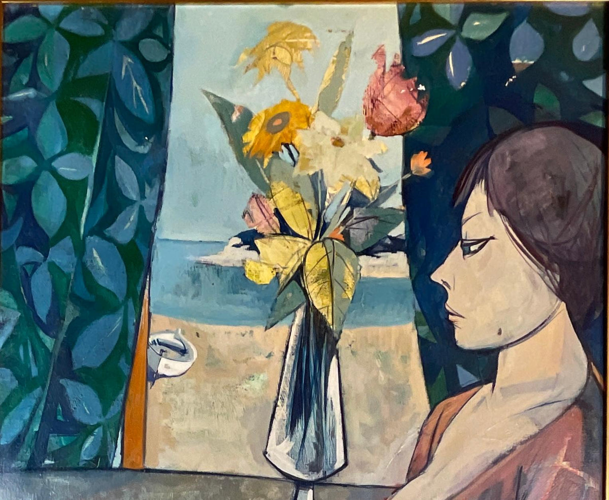 Charles Levier Figurative Oil Painting, Bernard Buffet Style Oil Painting — detail 4