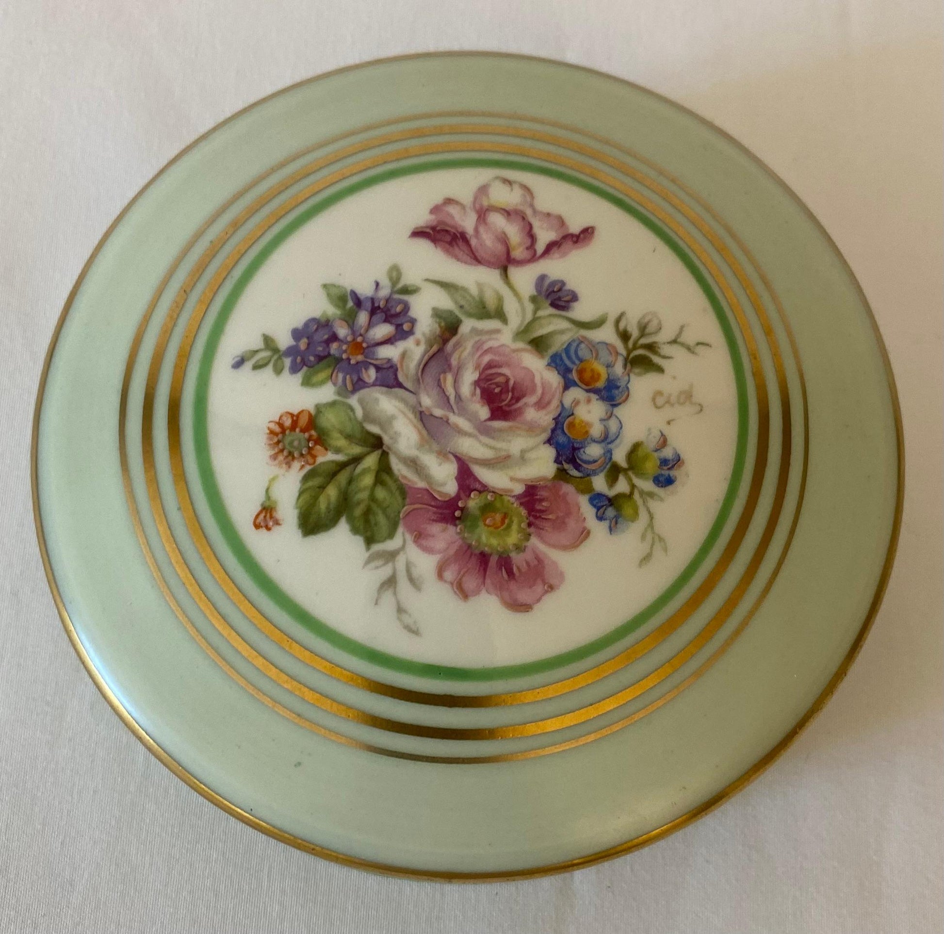 Antique Limoges Porcelain Jewelry Box or Lidded Candy Dish — detail 2