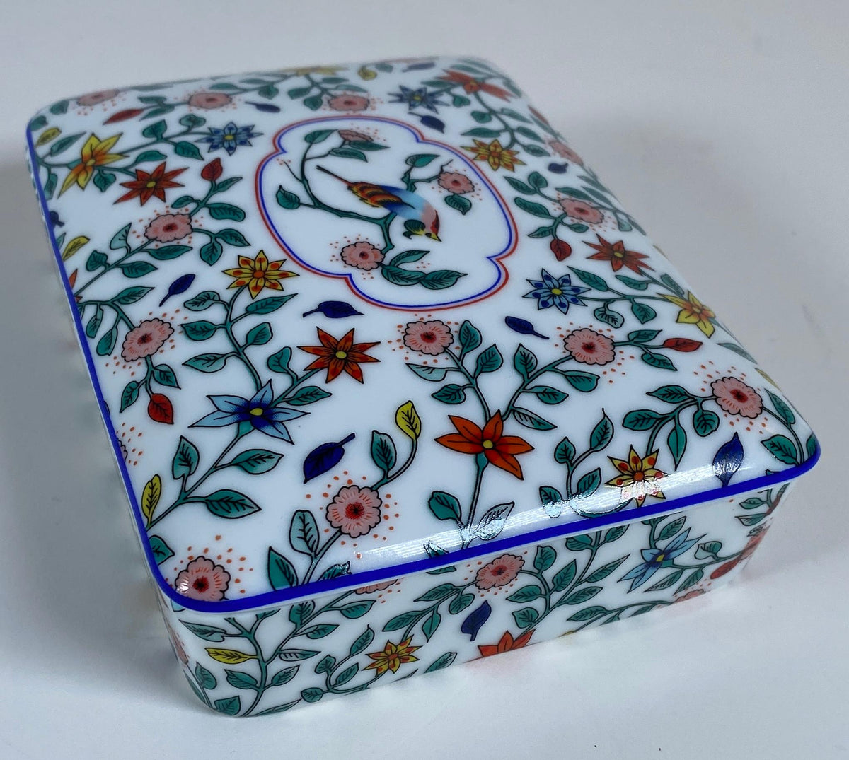 French Limoges Hand-Painted Porcelain Jewelry Box for Neiman Marcus, circa 1940 — detail 5