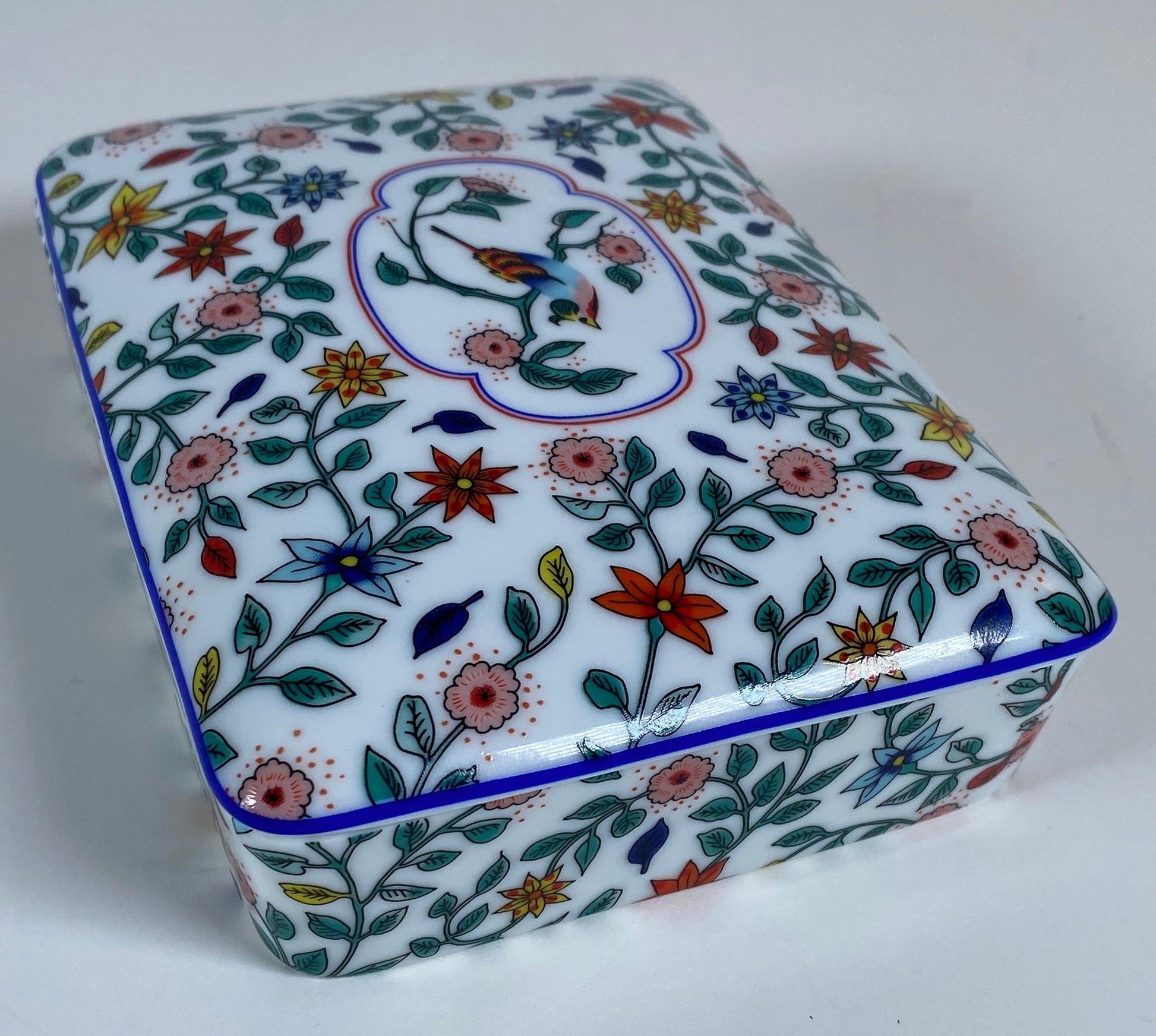 French Limoges Hand-Painted Porcelain Jewelry Box for Neiman Marcus, circa 1940 — detail 5