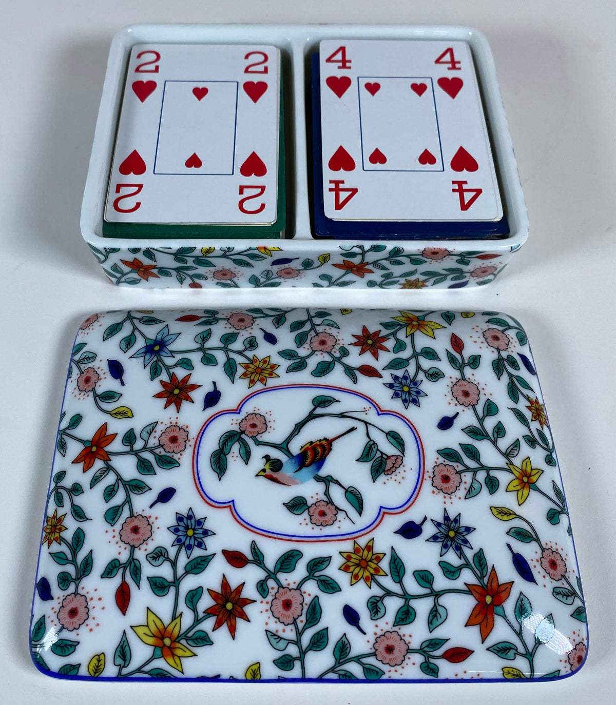 French Limoges Hand-Painted Porcelain Jewelry Box for Neiman Marcus, circa 1940 — detail 4