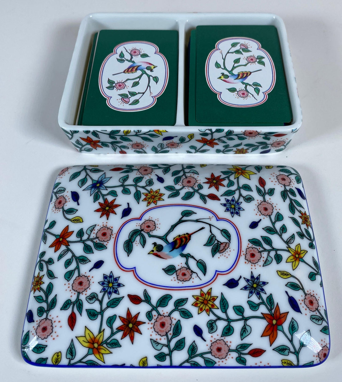 French Limoges Hand-Painted Porcelain Jewelry Box for Neiman Marcus, circa 1940 — detail 3