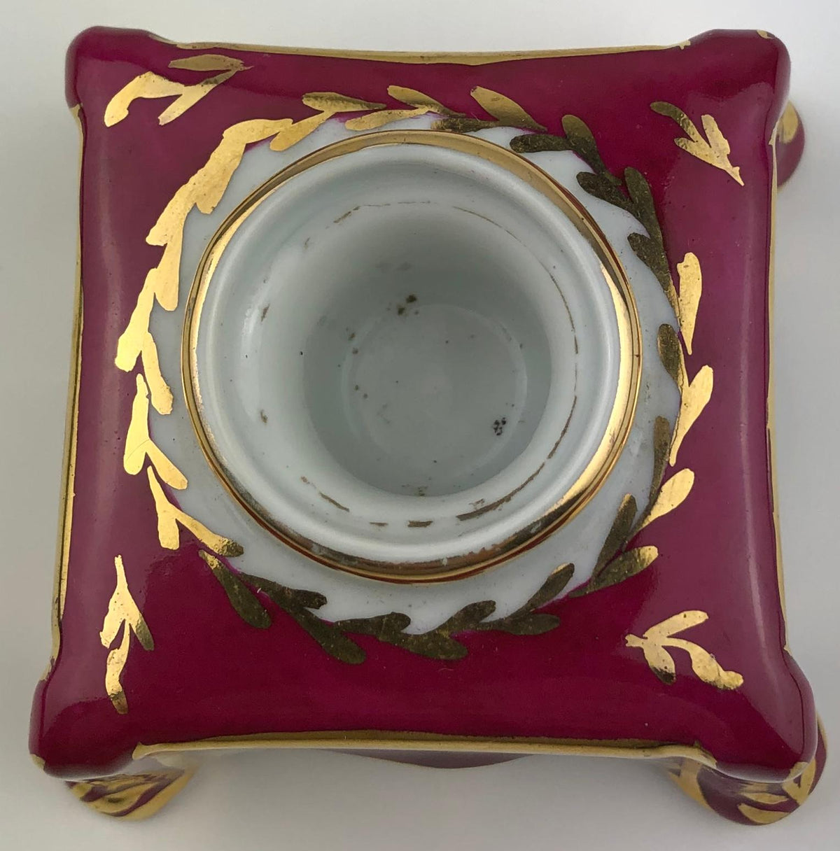 Limoges Porcelain Hand Painted Gold Trimmed Candleholder — detail 3