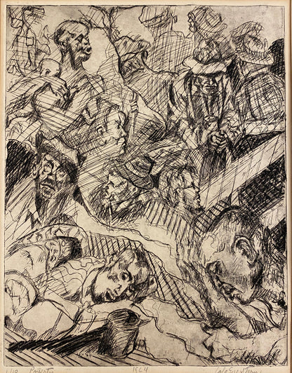 Lola Eve Stern Contemporary Black and White Lithograph Titled "Poverty" — detail 6