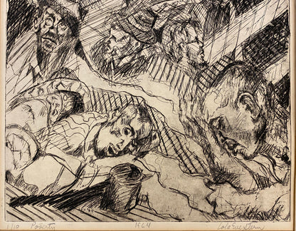 Lola Eve Stern Contemporary Black and White Lithograph Titled "Poverty" — detail 5