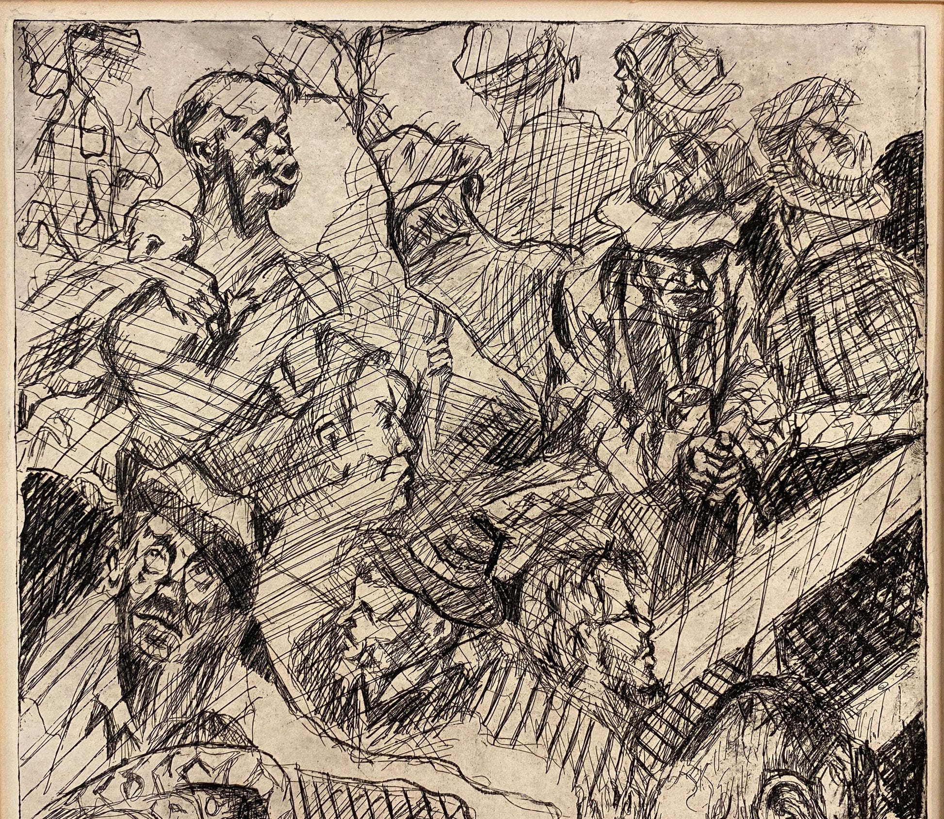 Lola Eve Stern Contemporary Black and White Lithograph Titled "Poverty" — detail 4