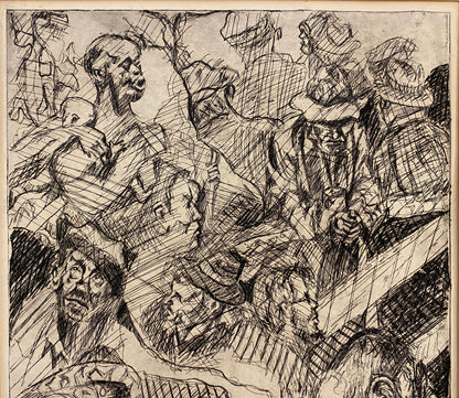 Lola Eve Stern Contemporary Black and White Lithograph Titled "Poverty" — detail 4