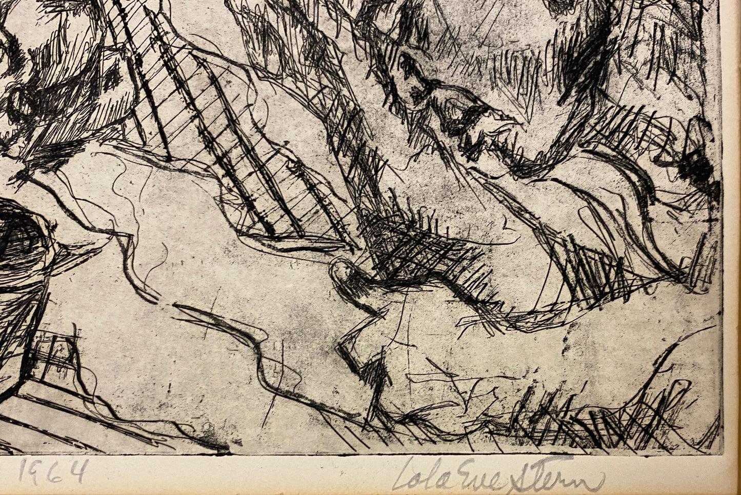 Lola Eve Stern Contemporary Black and White Lithograph Titled "Poverty" — detail 3