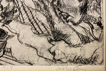 Lola Eve Stern Contemporary Black and White Lithograph Titled "Poverty" — detail 3