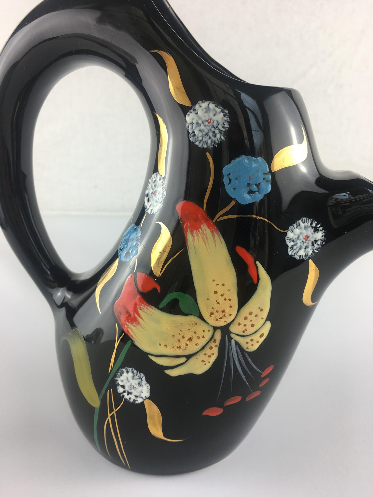 French Midcentury Glazed Pitcher Vase by Longwy circa 1950s — detail 7