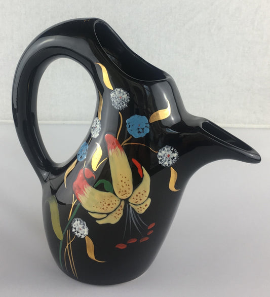 French Midcentury Glazed Pitcher Vase by Longwy circa 1950s — detail 2