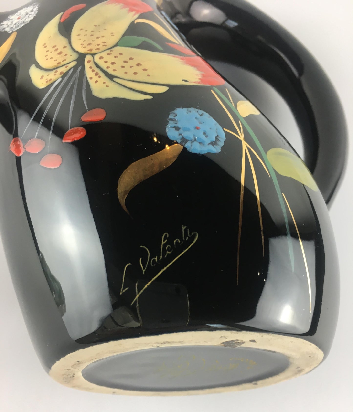 French Midcentury Glazed Pitcher Vase by Longwy circa 1950s — detail 6