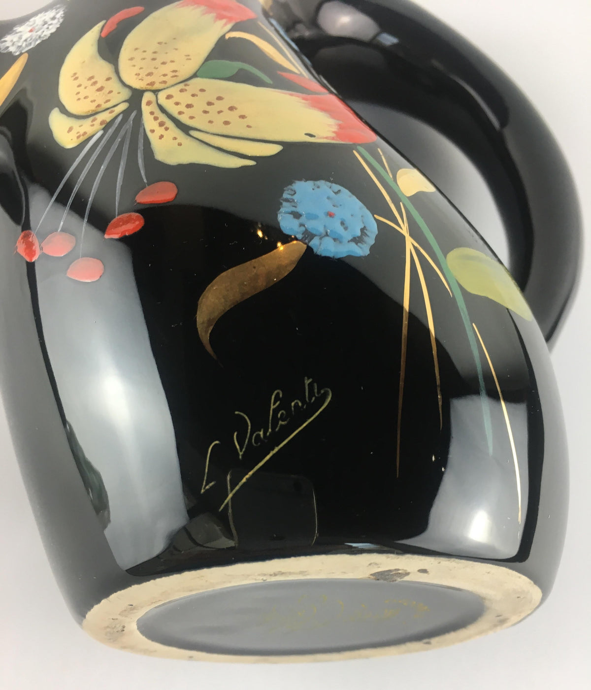 French Midcentury Glazed Pitcher Vase by Longwy circa 1950s — detail 6