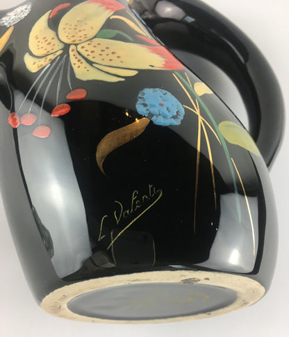 French Midcentury Glazed Pitcher Vase by Longwy circa 1950s — detail 6