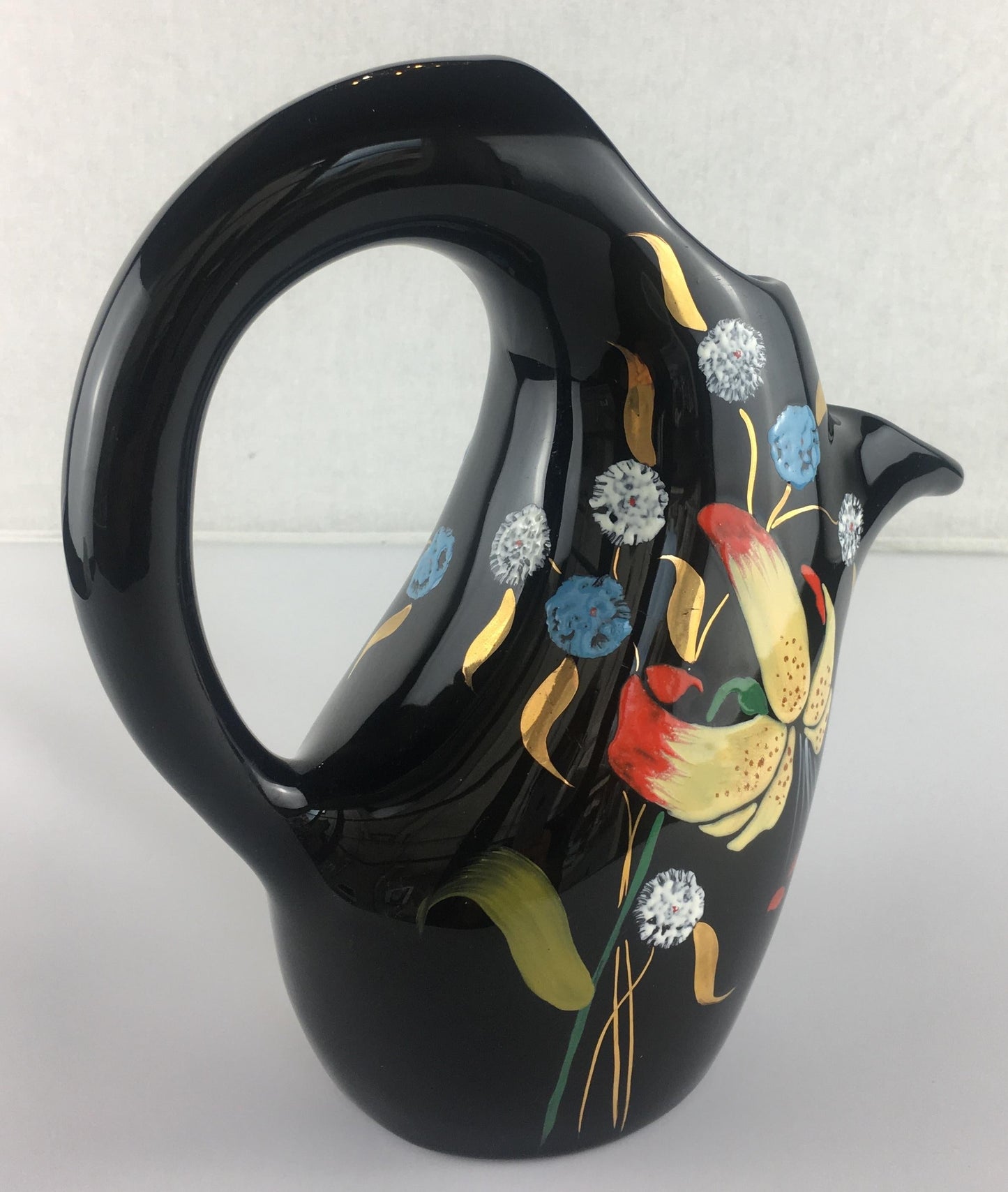 French Midcentury Glazed Pitcher Vase by Longwy circa 1950s — detail 9