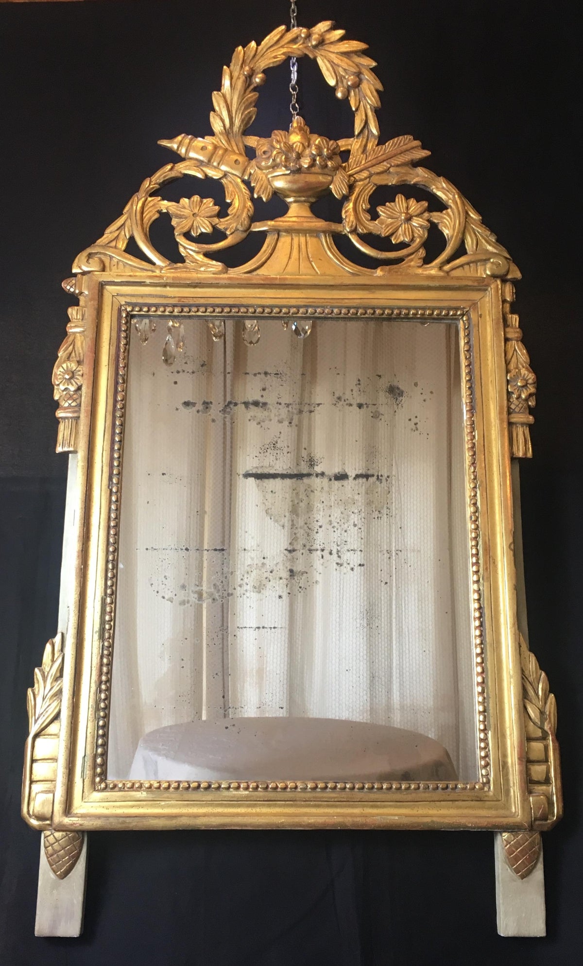 Elegant French Louis XVI Style Mirror — detail 8