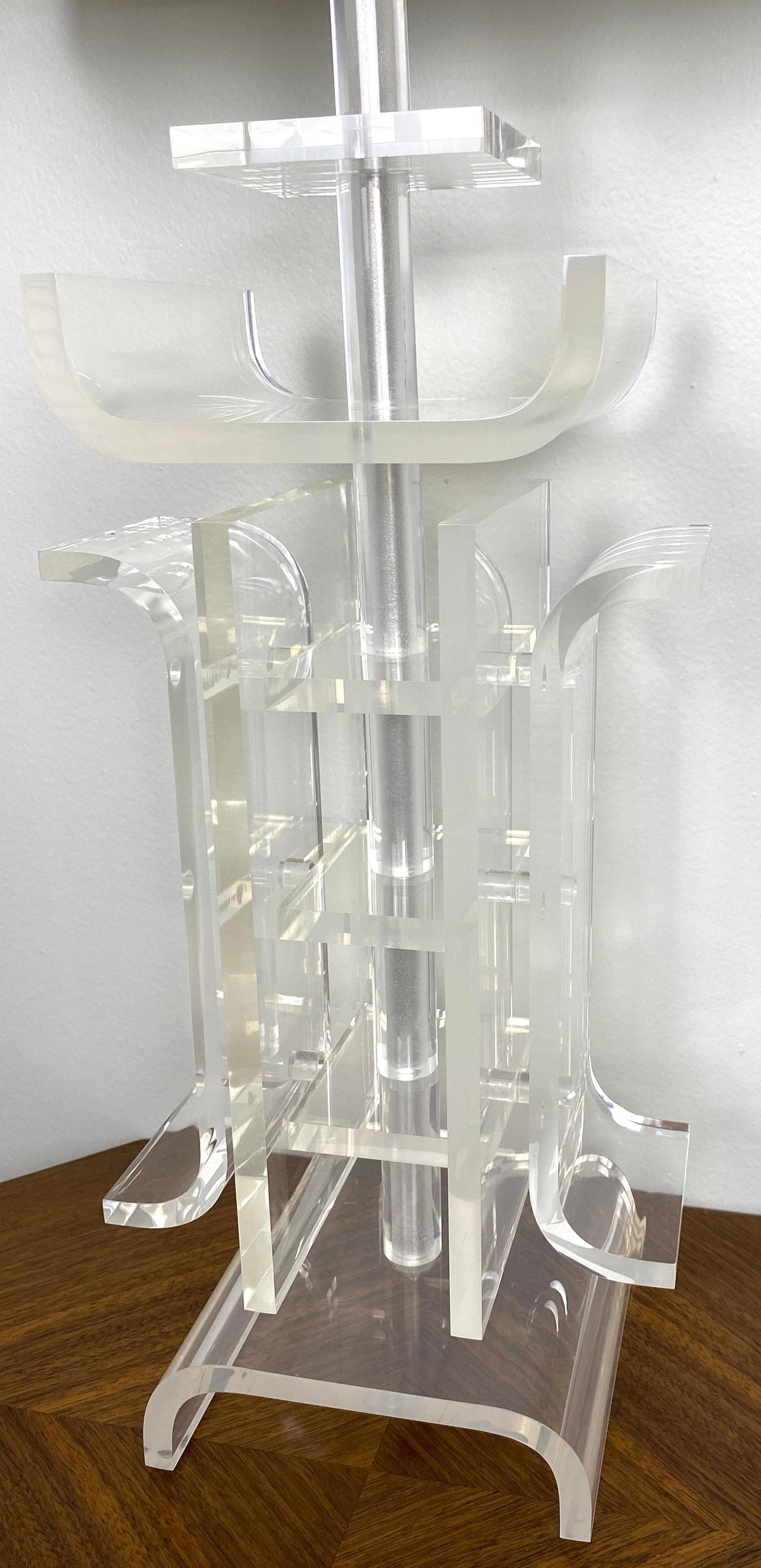 Charles Hollis Jones Lucite Table Lamp Japanese Inspired Design — detail 5