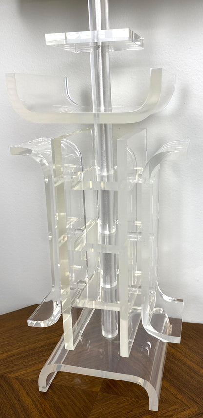 Charles Hollis Jones Lucite Table Lamp Japanese Inspired Design — detail 5