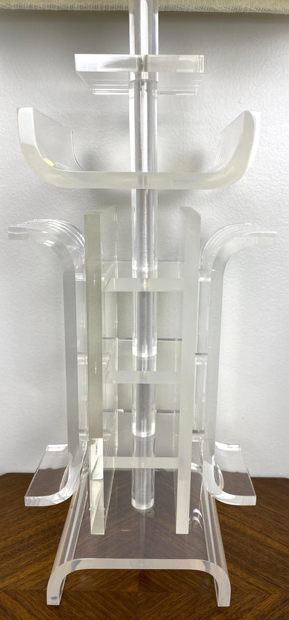 Charles Hollis Jones Lucite Table Lamp Japanese Inspired Design — detail 9