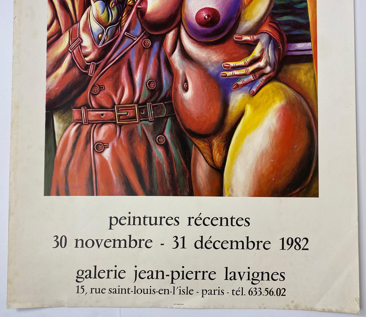 Original Art Exhibition Poster from Galerie Jean Pierre Lavignes, Paris France — detail 4