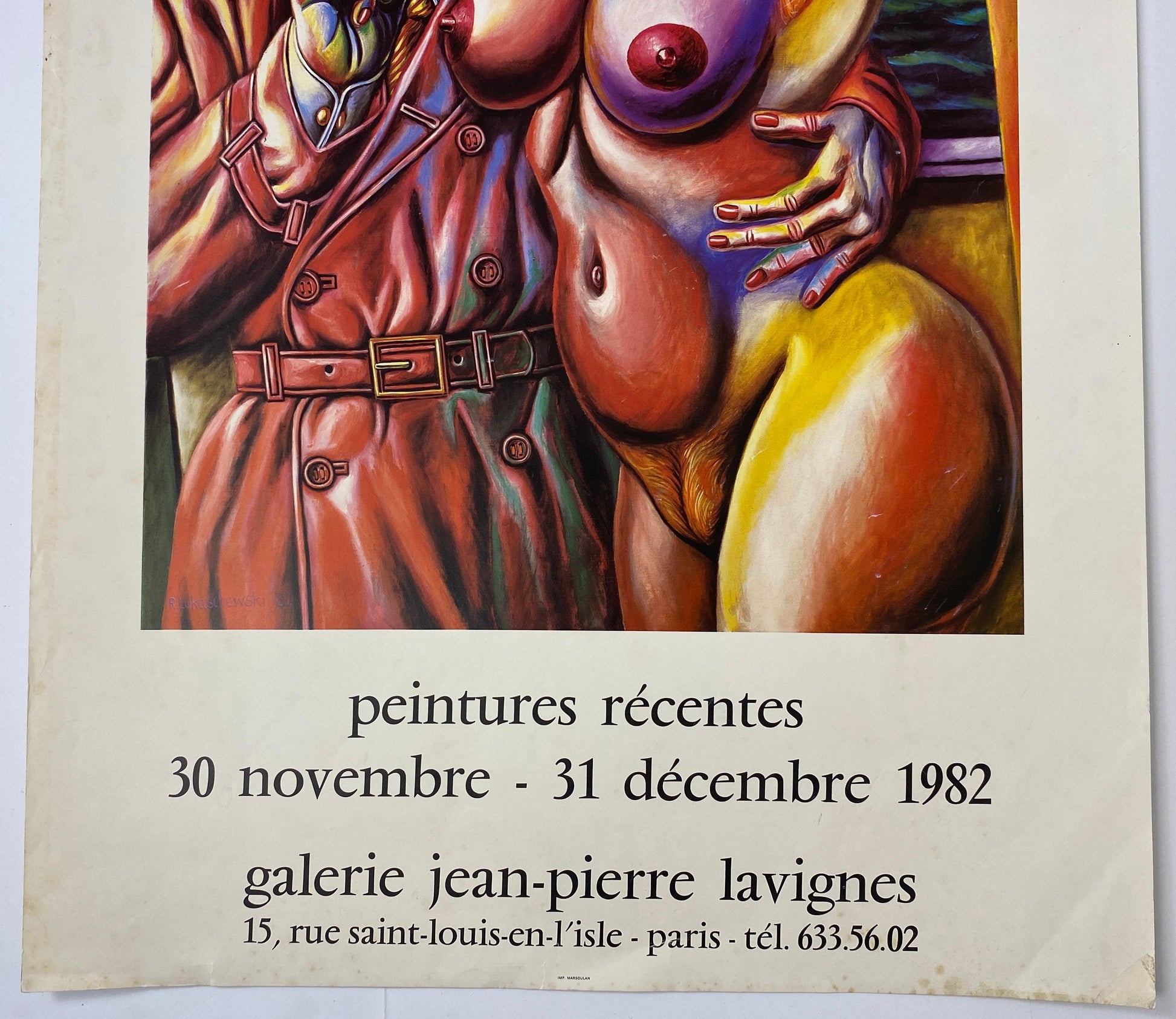 Original Art Exhibition Poster from Galerie Jean Pierre Lavignes, Paris France — detail 4