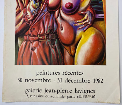 Original Art Exhibition Poster from Galerie Jean Pierre Lavignes, Paris France — detail 4