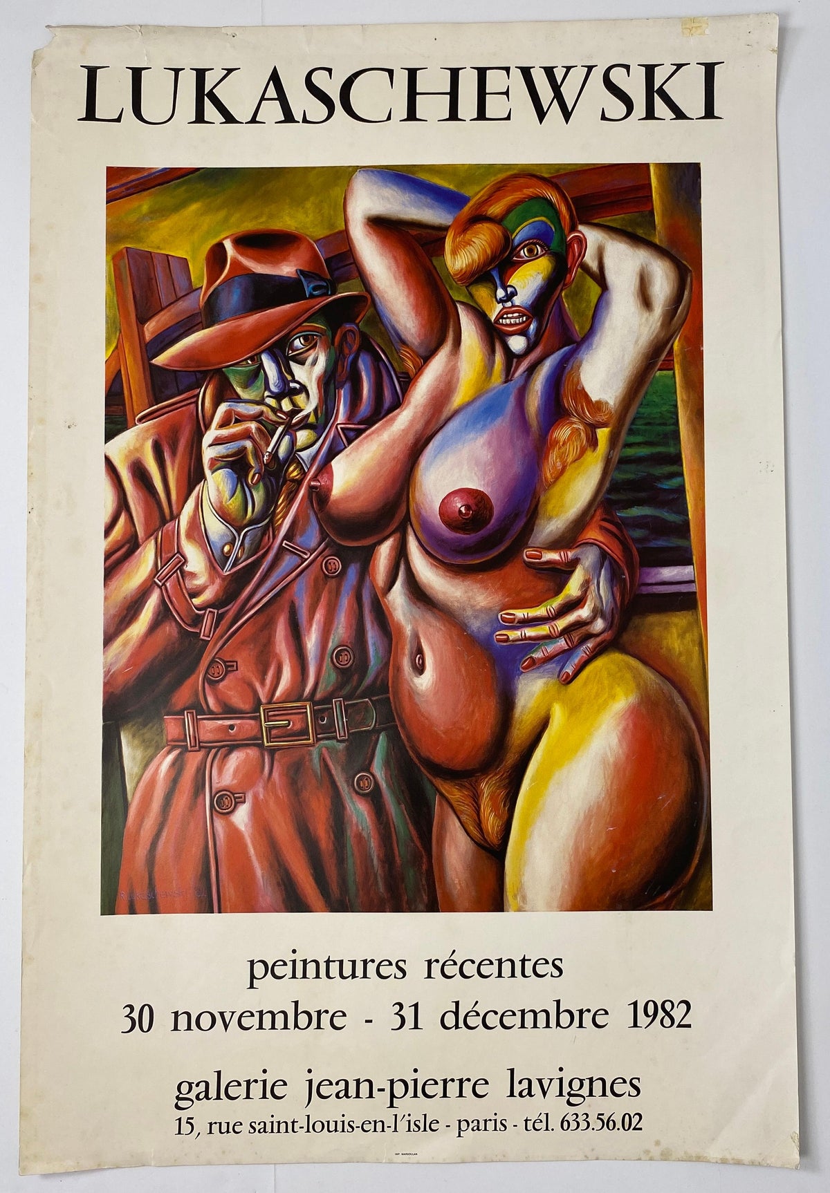 Original Art Exhibition Poster from Galerie Jean Pierre Lavignes, Paris France — detail 6