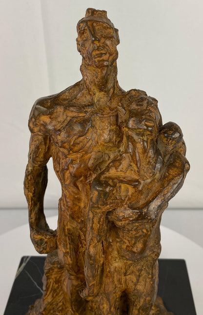 Modern Brutalist Bronze Figurative Sculpture by Mercè Riba — detail 11