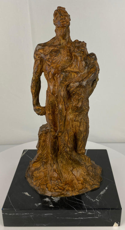 Modern Brutalist Bronze Figurative Sculpture by Mercè Riba — detail 12