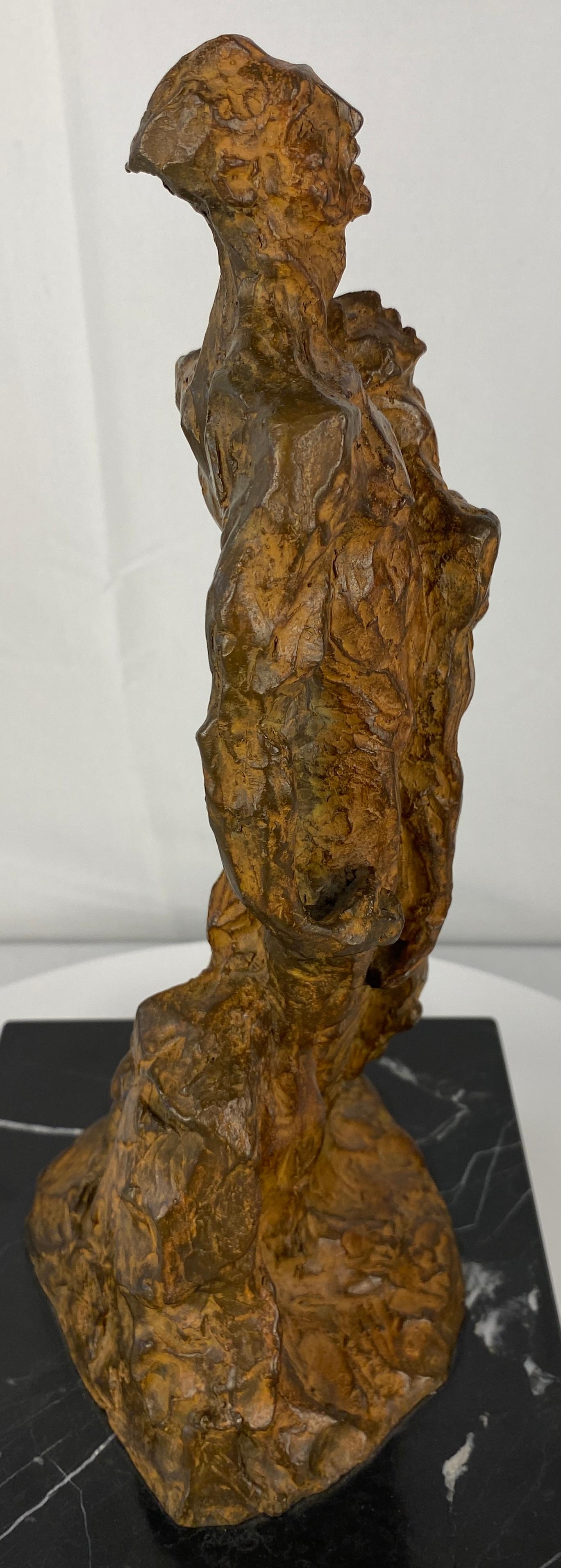 Modern Brutalist Bronze Figurative Sculpture by Mercè Riba — detail 2