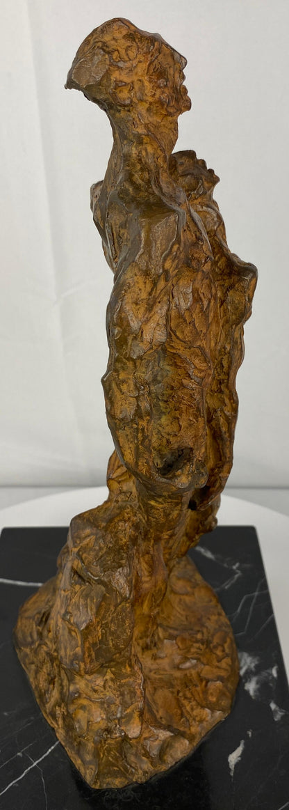 Modern Brutalist Bronze Figurative Sculpture by Mercè Riba — detail 2