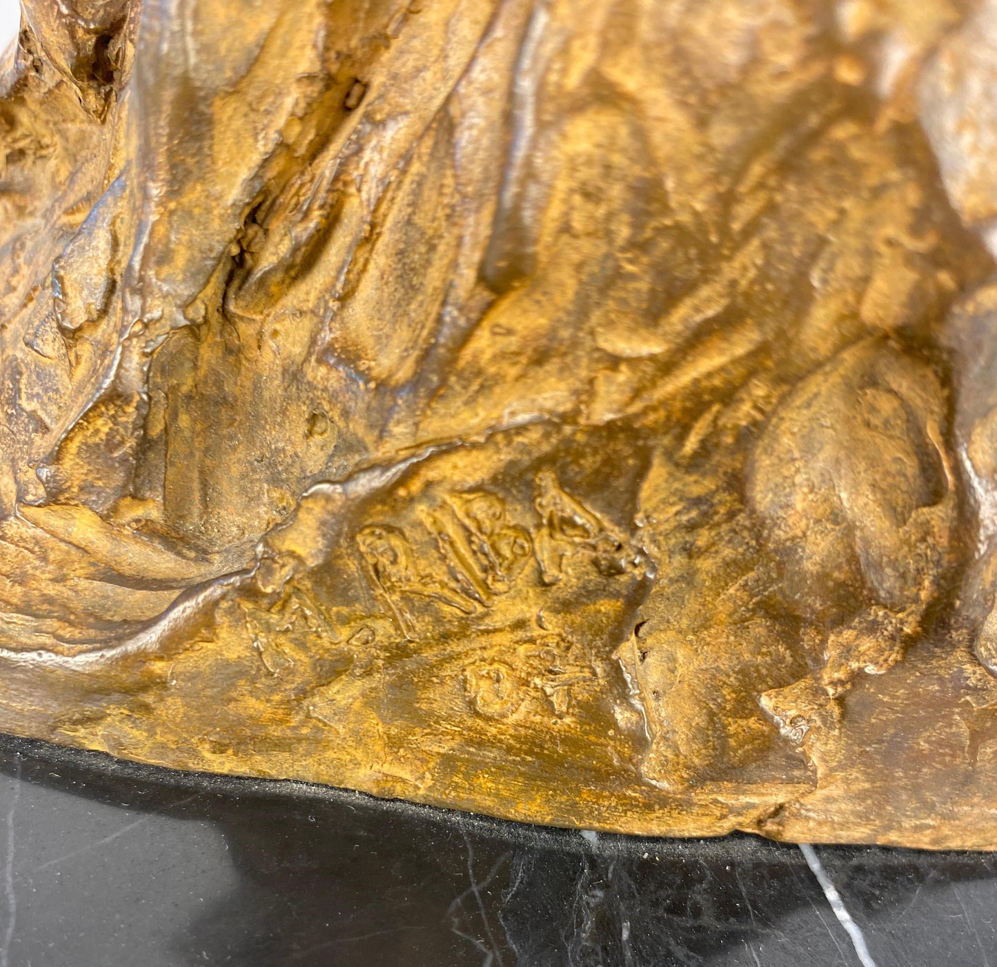 Modern Brutalist Bronze Figurative Sculpture by Mercè Riba — detail 3