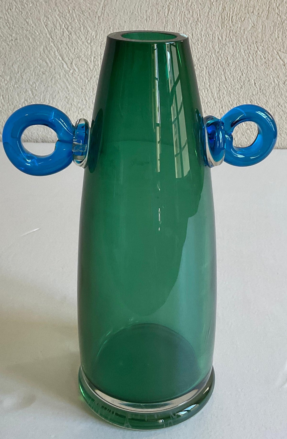 Murano Blue Art Glass Vase in the Manner of Paolo Venini — detail 5