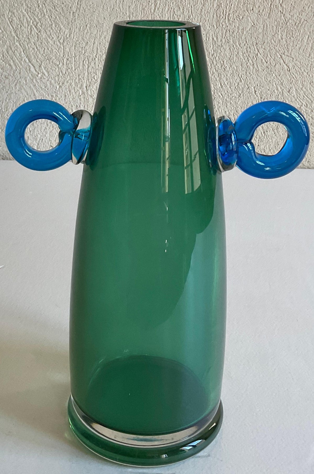 Murano Blue Art Glass Vase in the Manner of Paolo Venini — detail 4