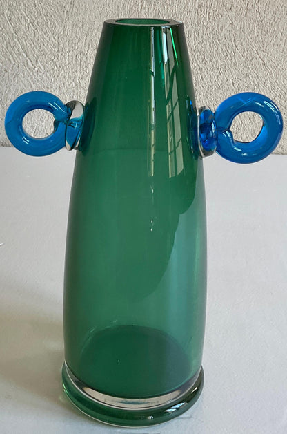 Murano Blue Art Glass Vase in the Manner of Paolo Venini — detail 4
